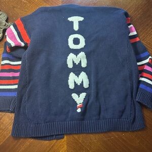 Tommy Girls Navy Striped Sweater